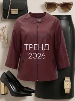 Куртка кожаная демисезонная больших размеров