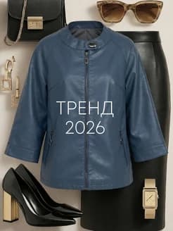Куртка кожаная весна-осень больших размеров