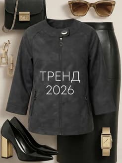 Куртка кожаная демисезонная больших размеров