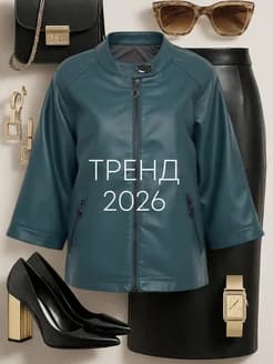 Куртка кожаная весна-осень больших размеров