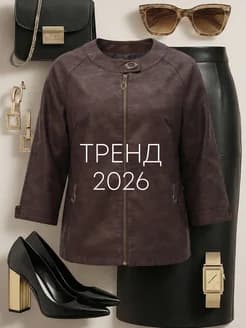 Куртка кожаная демисезонная больших размеров
